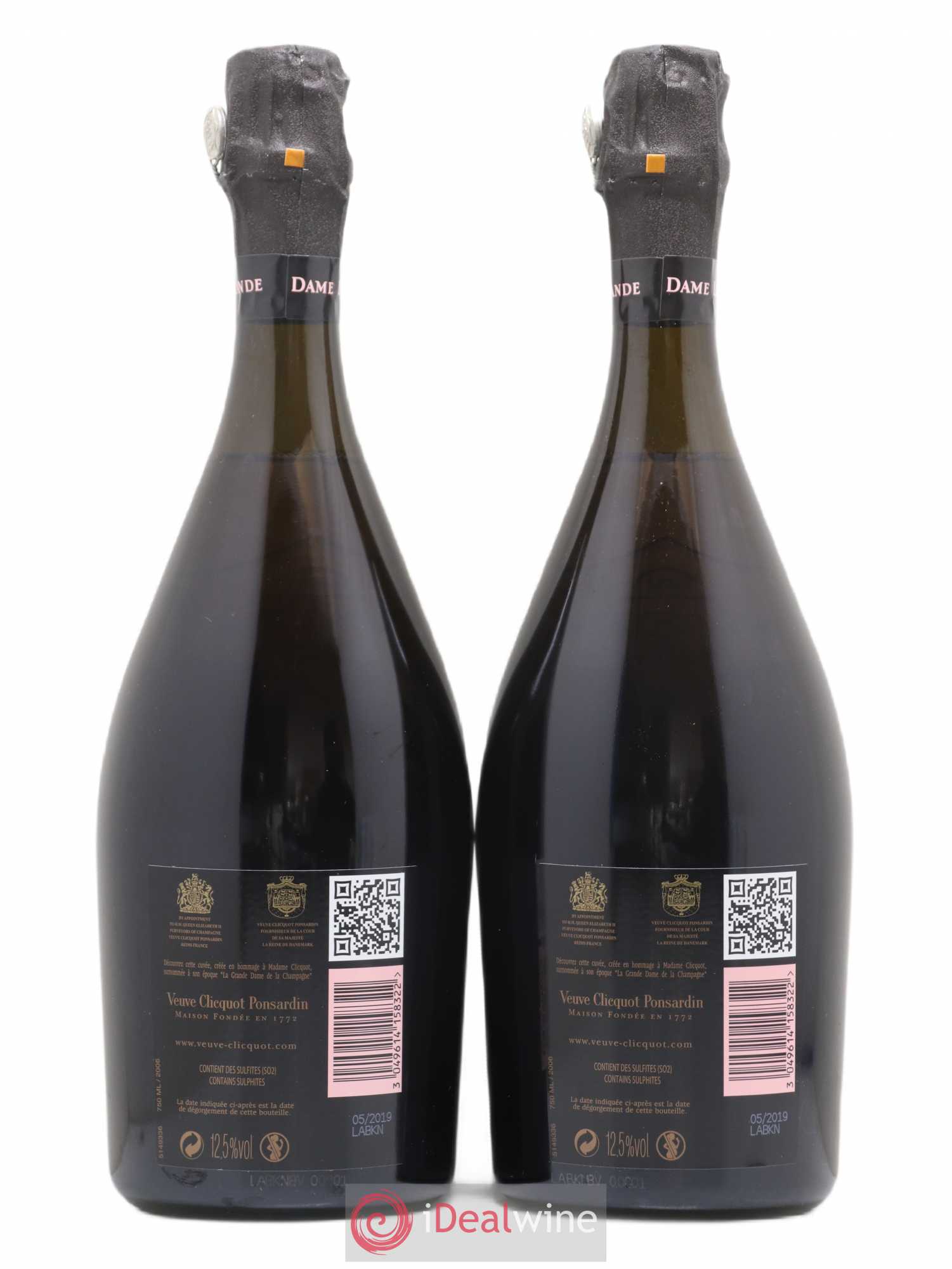 La Grande Dame Veuve Clicquot Ponsardin Brut  2006 - Lot de 2 Bouteilles