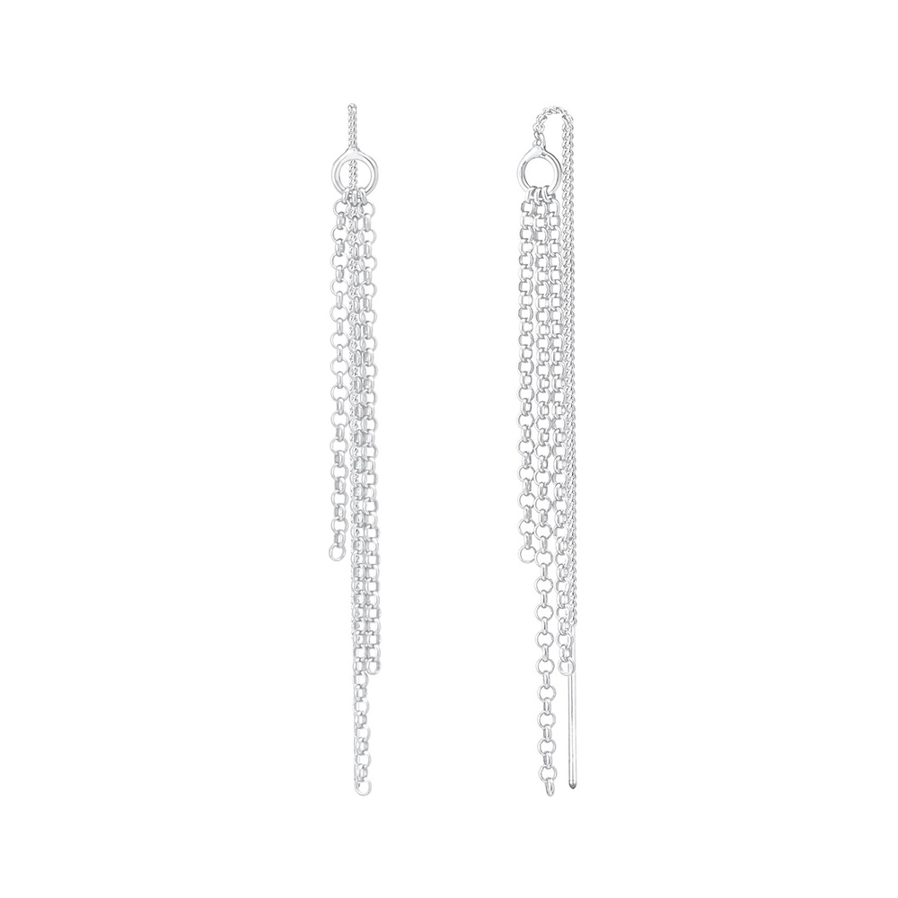 Elli Elli Boucles d'Oreilles Femmes Pendentif d'oreilles Chaînes Traversante en Argent Boucles d'oreilles