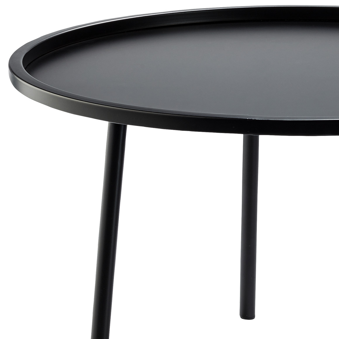 Flacher Beistelltisch aus Metall