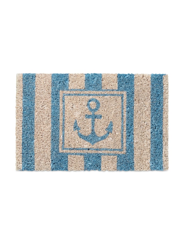 relaxdays Fußmatte Anker in Weiß/Blau - (B)40 x (T)25 cm günstig kaufen onesize