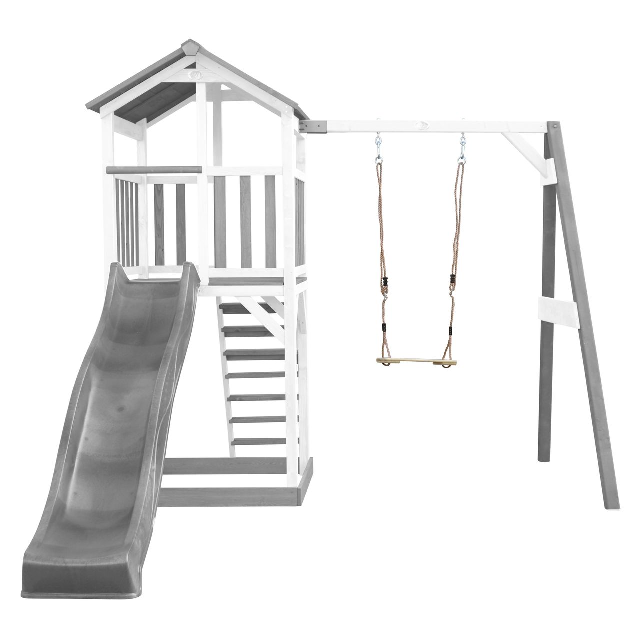 AXI Beach Tower Spielturm mit Einzelschaukel - Graue Rutsche