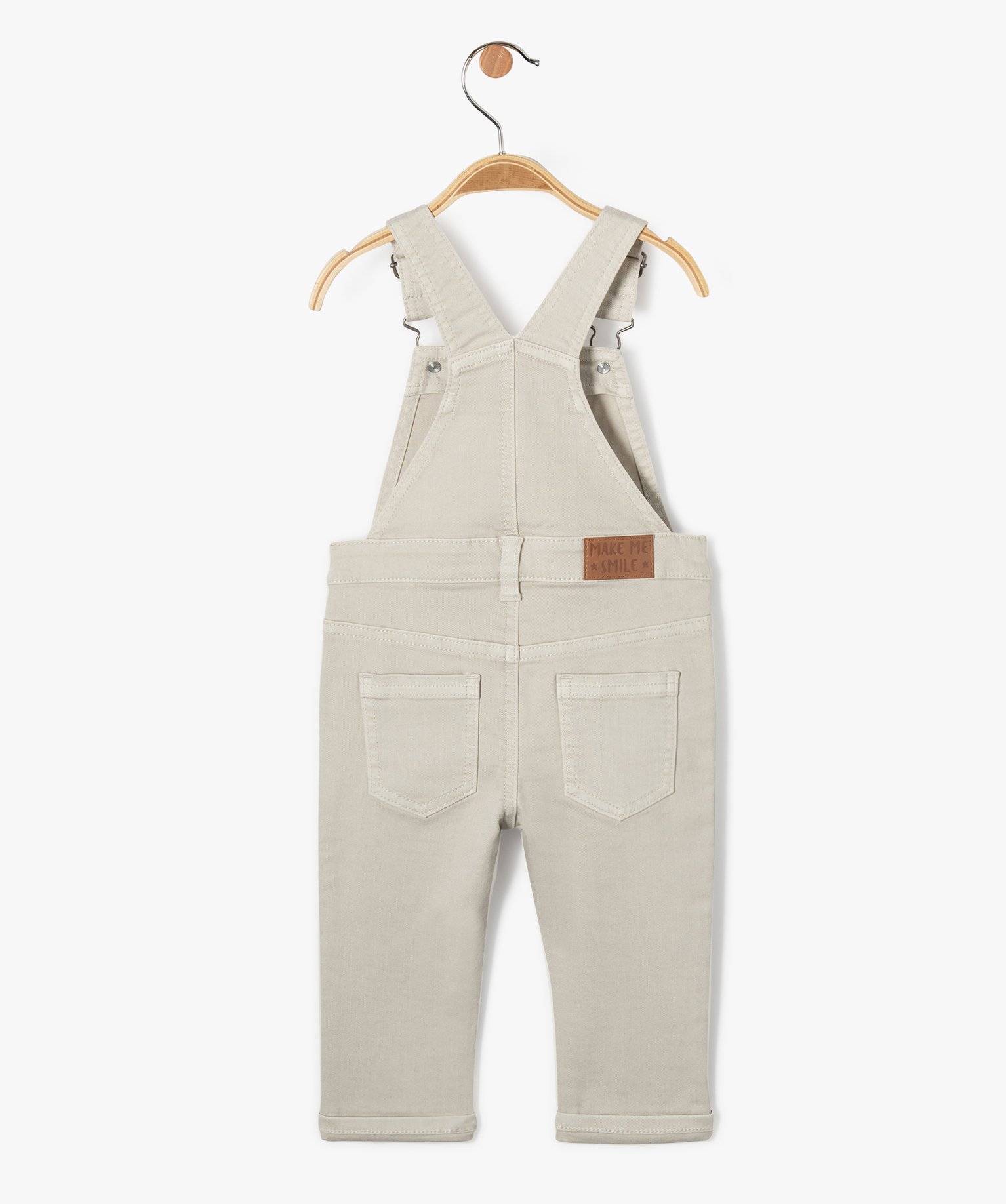 Salopette bébé Garçon en coton stretch beige | GEMO