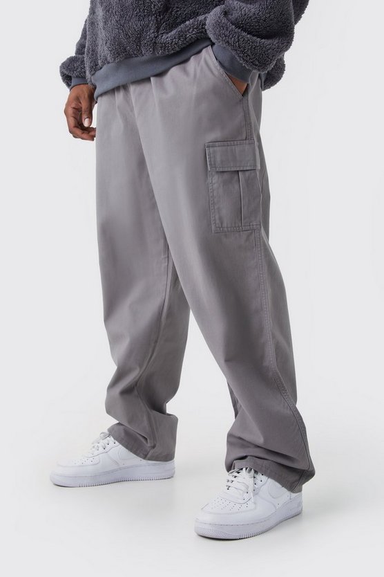 Plus Twill Cargo-Hose mit geradem Bein