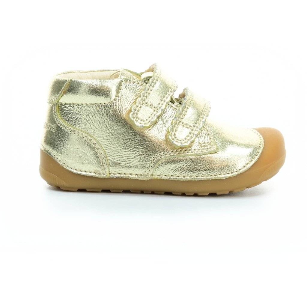 Bundgaard Petit Velcro Blondr Champagne goldene Mid Cut Barfußschuhe