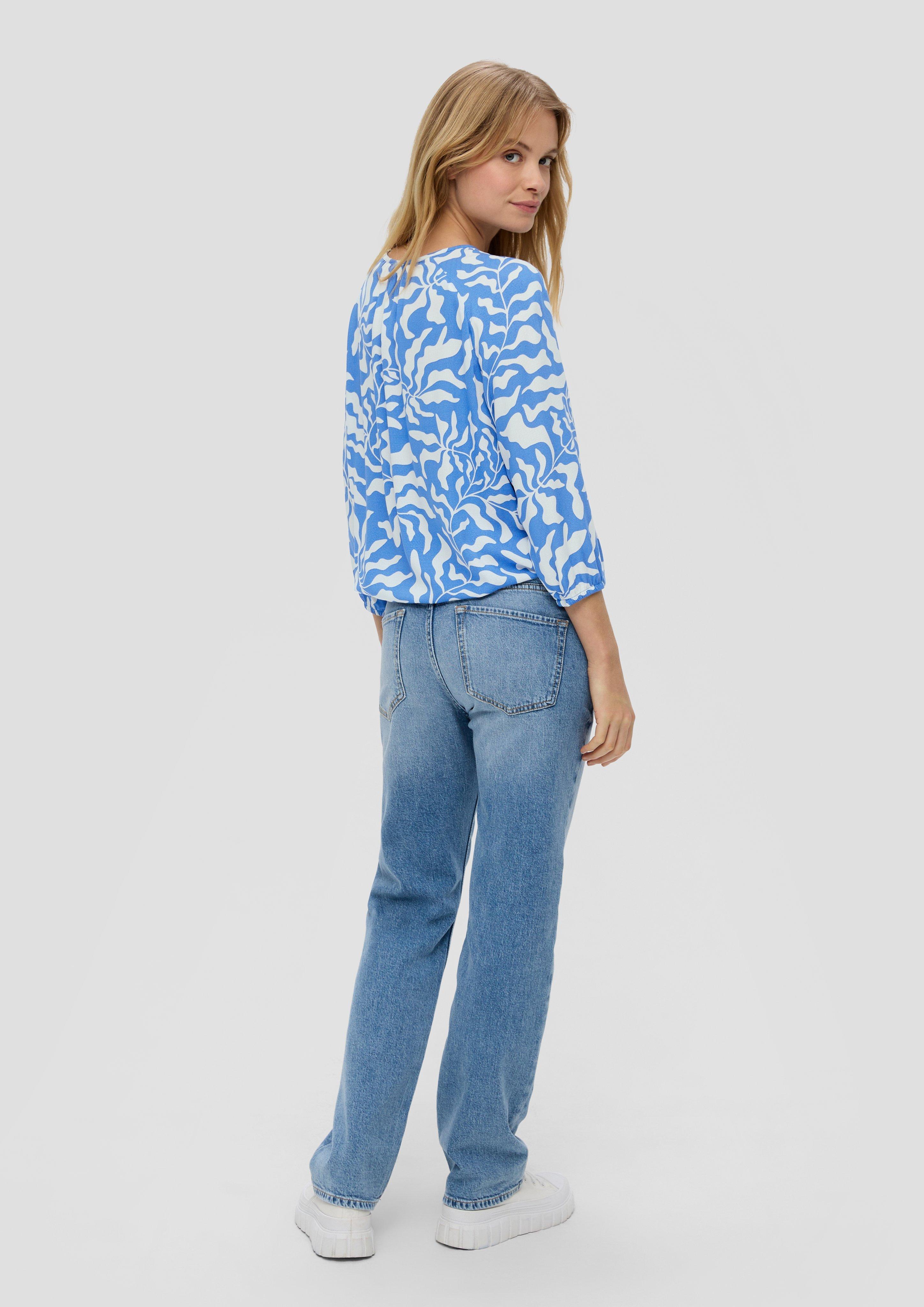 Jacquard-Bluse aus reiner Viskose  2145166-55A1