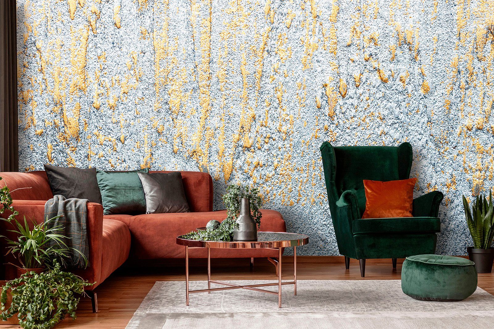 Consalnet Vliestapete Goldene Kleckse, geometrisch