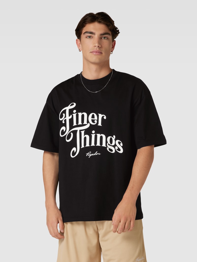 Oversized T-Shirt mit Label-Print in schwarz