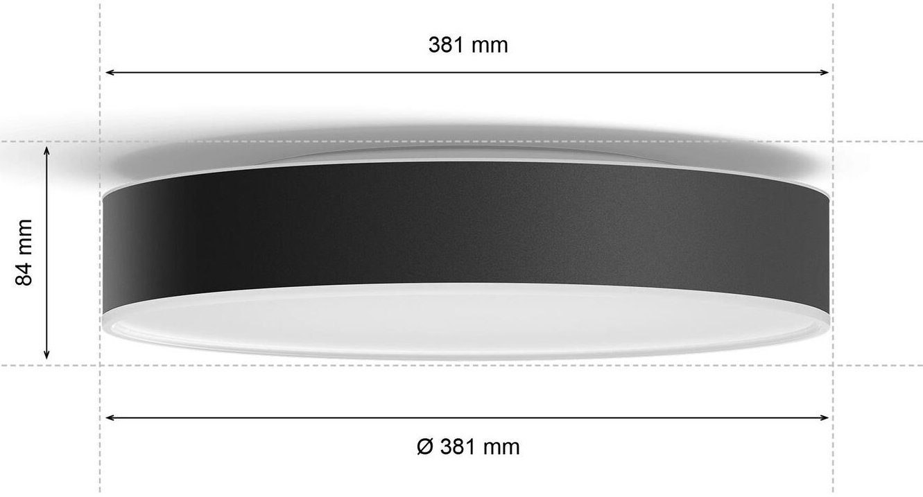 Philips Hue LED Deckenleuchte Enrave, Dimmfunktion, LED fest integriert, Warmweiß