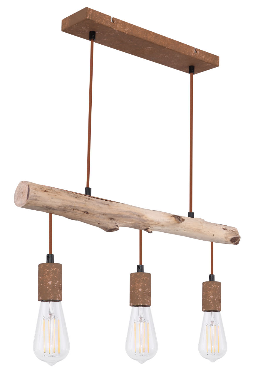 Globo Lighting - JAKOB - Hängeleuchte Metall rostfarben, 3x E27