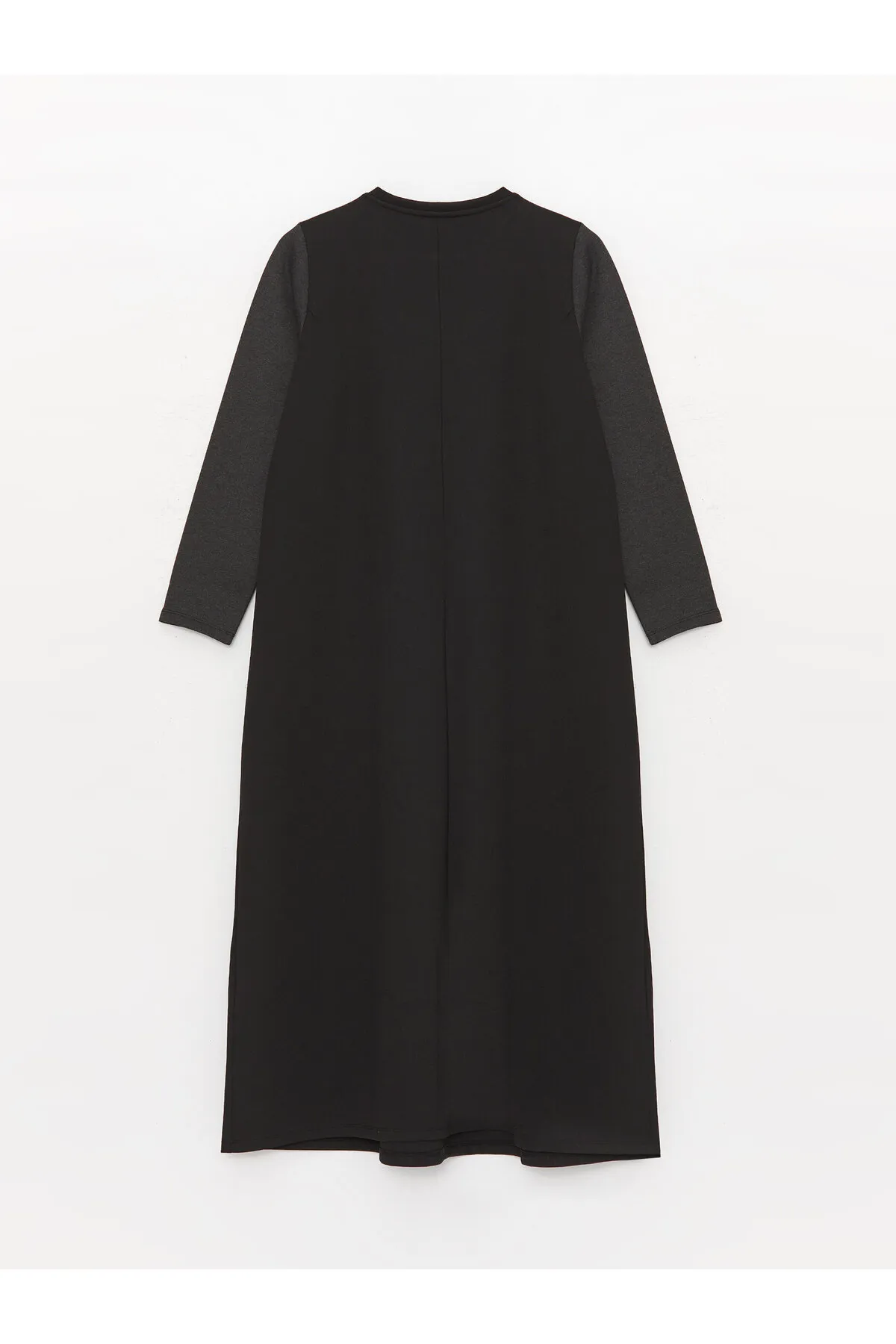 LC Waikiki  Langärmliges Damenkleid mit Rundhalsausschnitt und Farbblockdesign
