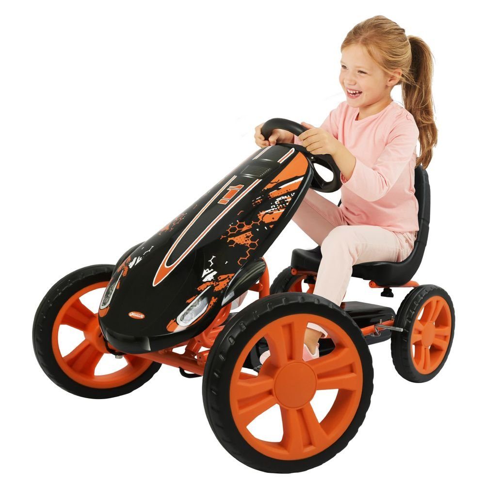 Hauck Tretfahrzeug Speedster - Orange, Pedal Gokart & Tretauto mit verstellbarem Schalensitz (4-8 Jahre)