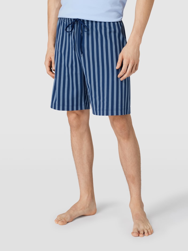 Pyjama-Shorts mit Streifenmuster in marineblau