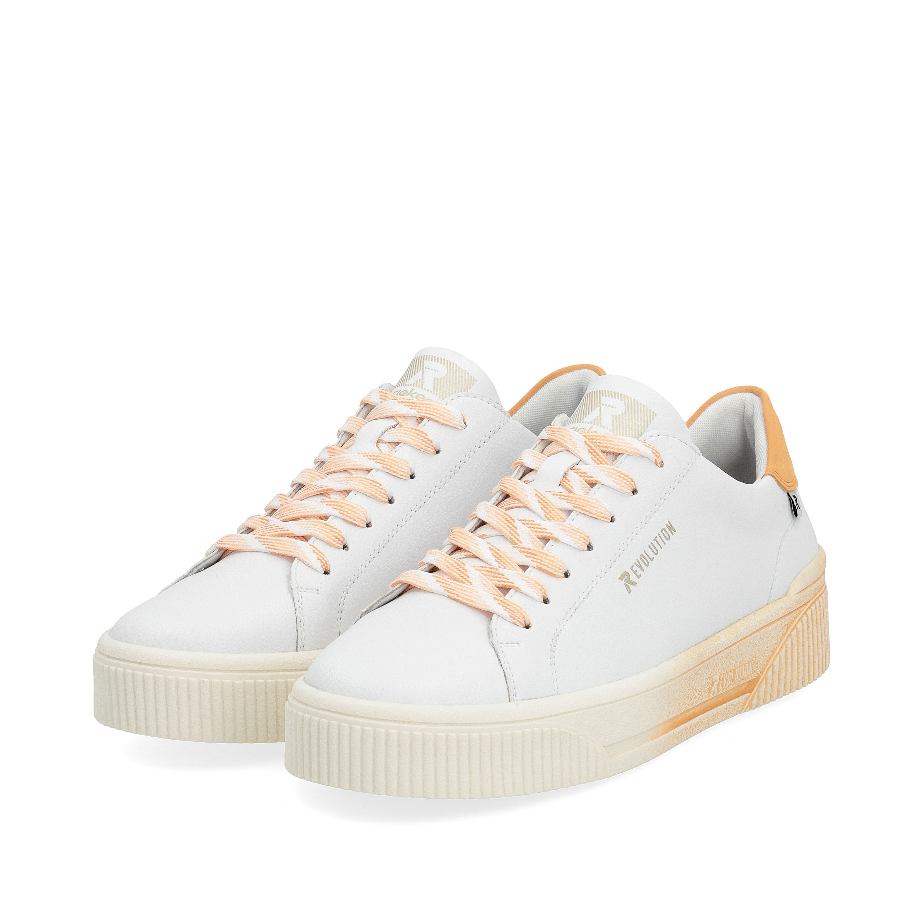 Rieker Damen Sneaker Low crystal-white apricot