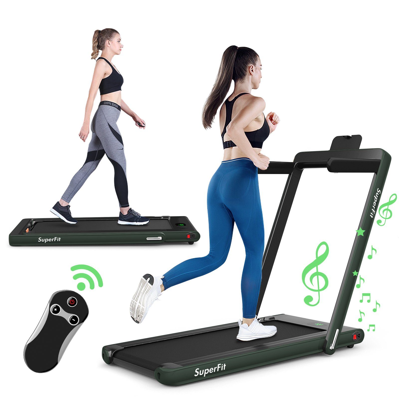 COSTWAY Laufband, APP, Bluetooth, LED, bis 120 kg