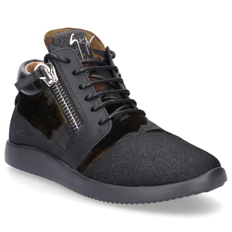 Giuseppe Zanotti - Sneaker high RUNNER Logo schwarz olive - oliv