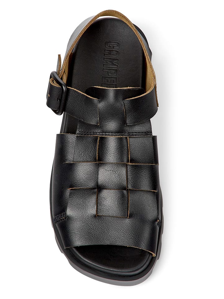 Camper Leder-Sandalen in Schwarz günstig kaufen