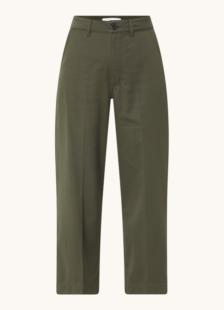 Pantaloni scurți cu talie înaltă și evazați pe picioare de la ba&sh, cu buzunare laterale, model Estin.