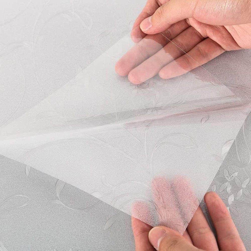 Fensterfolie Fensterfolie Blickdicht Selbsthaftend Motiv Ranke Sichtschutz 45x200CM, Sarfly, blickdicht, strukturiert, Elektrostatisch Selbsthaftend