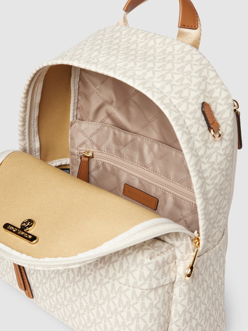 Rucksack mit Allover-Logo-Muster Modell 'SLATER' in ecru