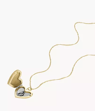 Fossil Kette Sutton Locket Collection Heart Perlmutt weiß