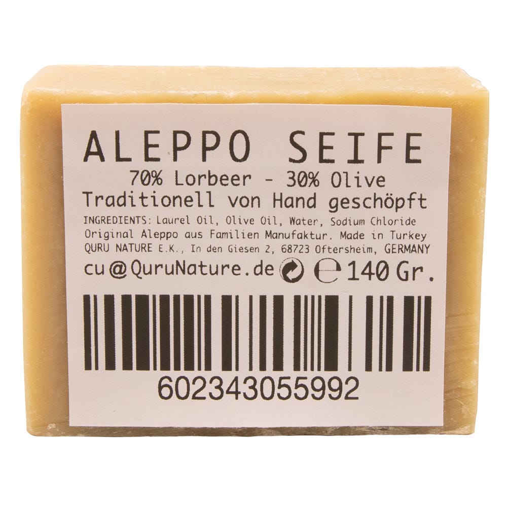 Quru Nature Aleppo Seife 70% Lorbeer 30% Olive 140 g