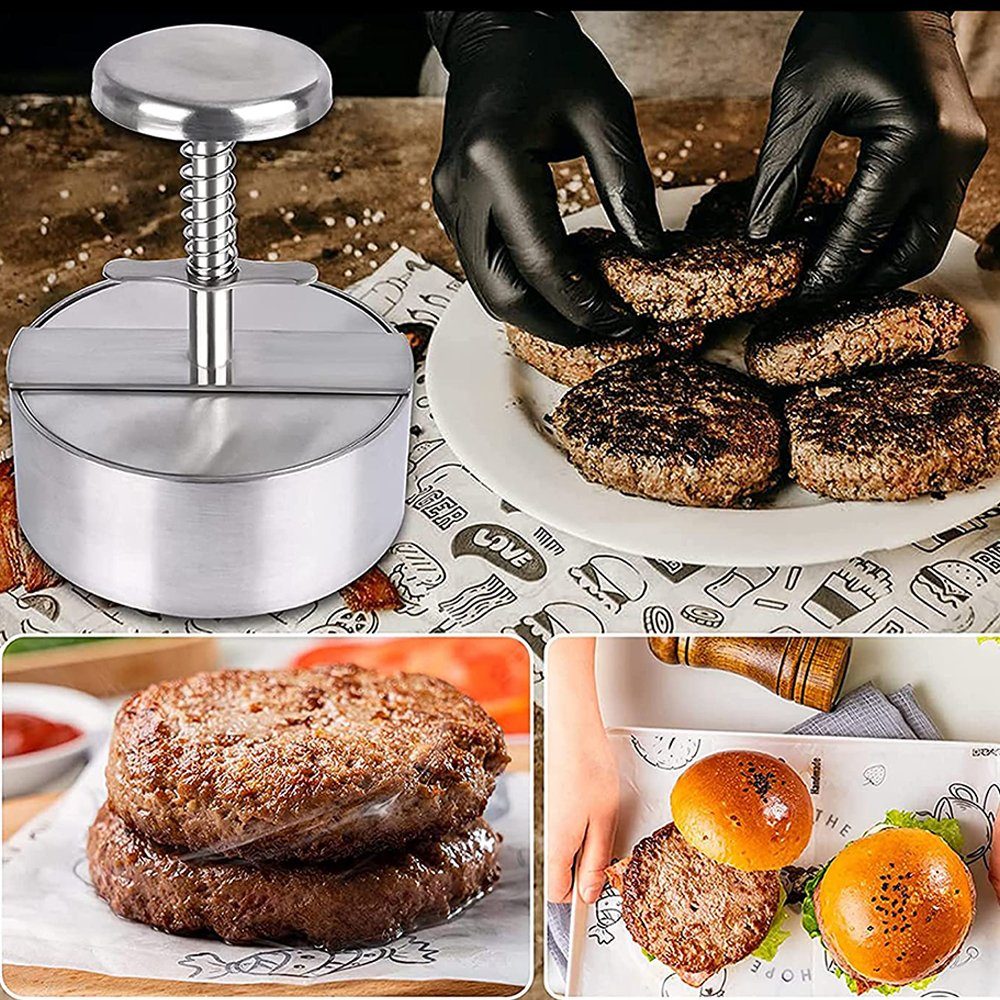 AKKEE Burgerpresse Burgerpresse, 304 Edelstahl Burgerpresse, 11cm Hamburger Patty Maker (1 St), Patty Fleischpresse Fleischform Küchenwerkzeug