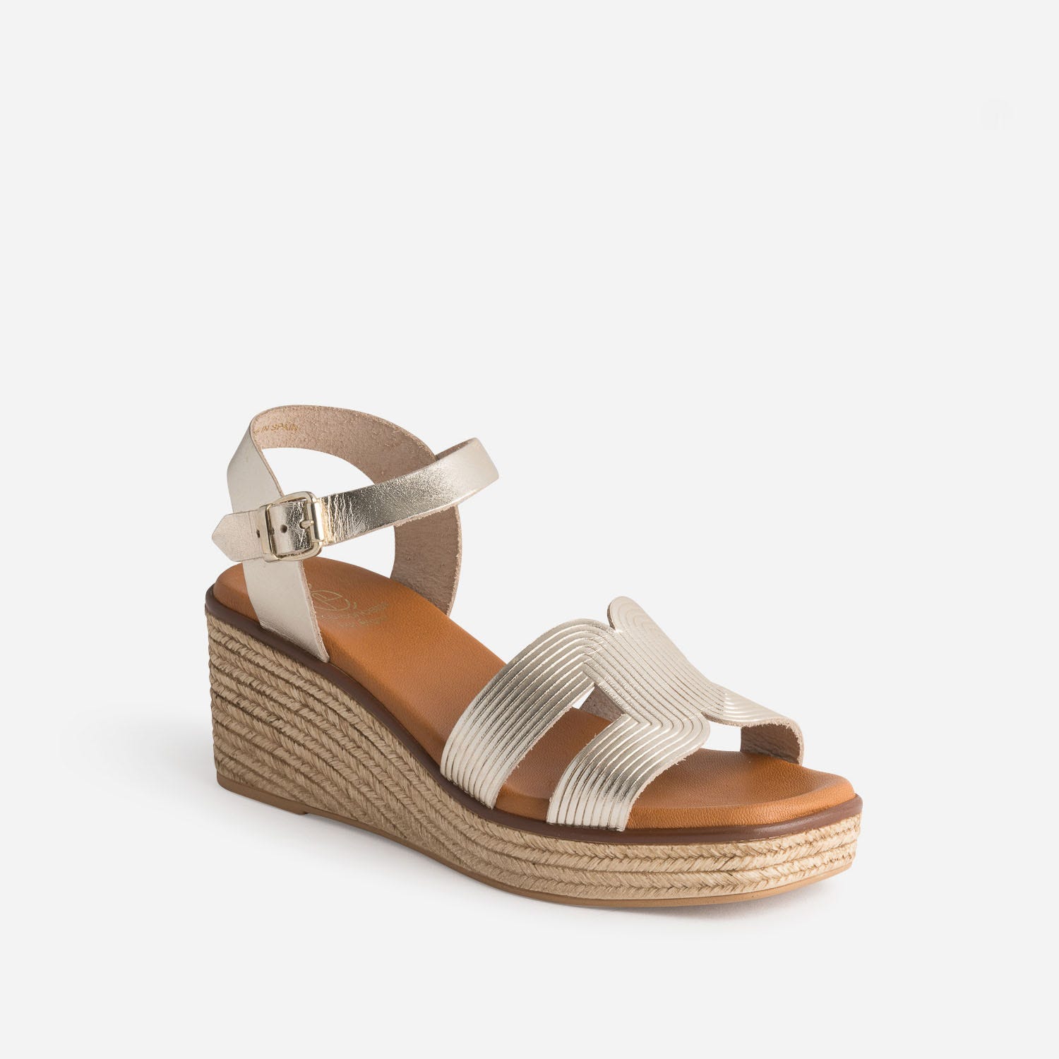 Sandale dorée éco-conçue en cuir