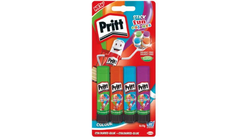 Pritt Bastelkleber Klebestift Fun Colors 4x10g 40 g