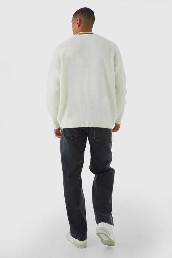 Oversize Rundhals-Pullover