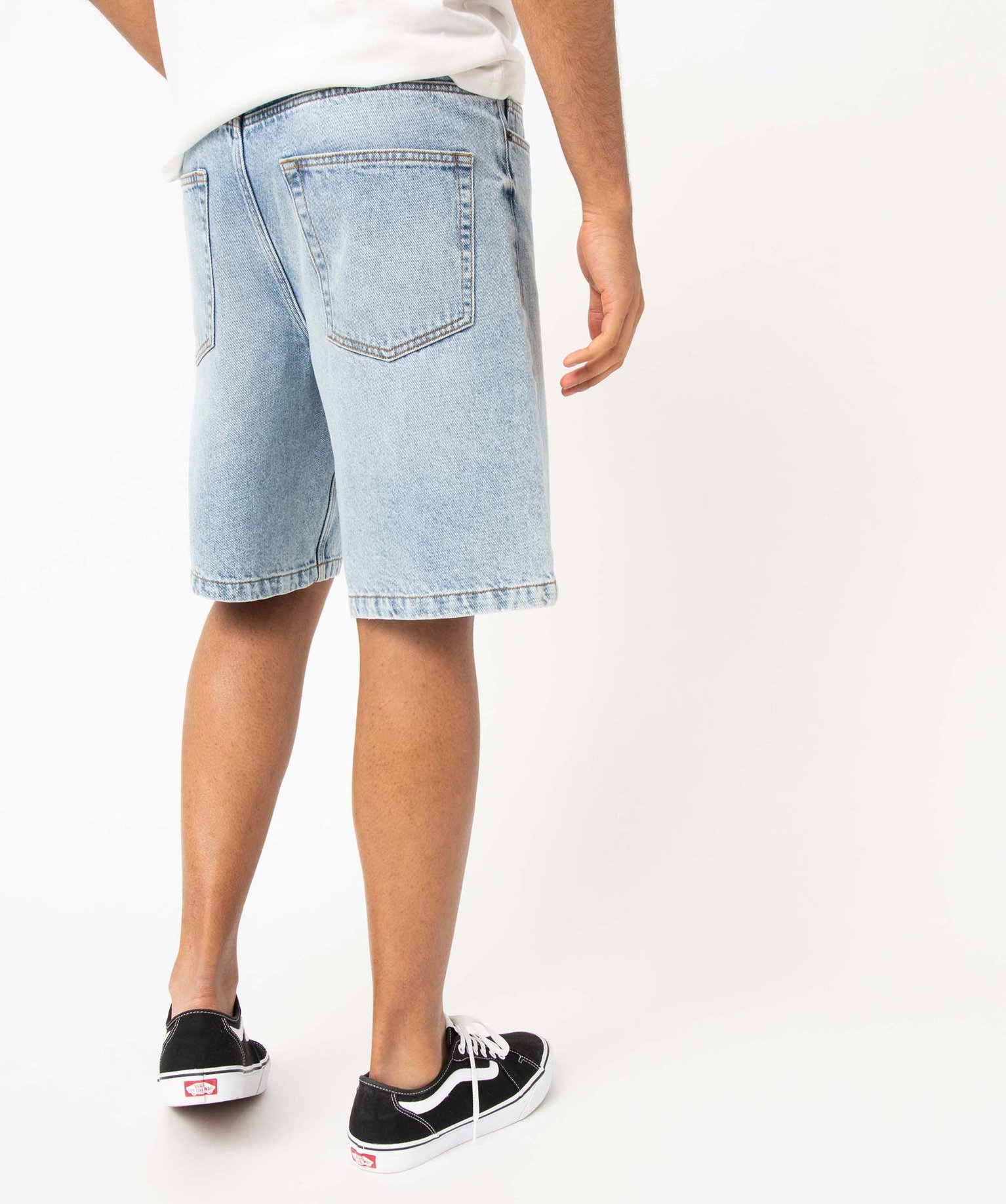 Bermuda en jean homme en denim délavé bleach | GEMO