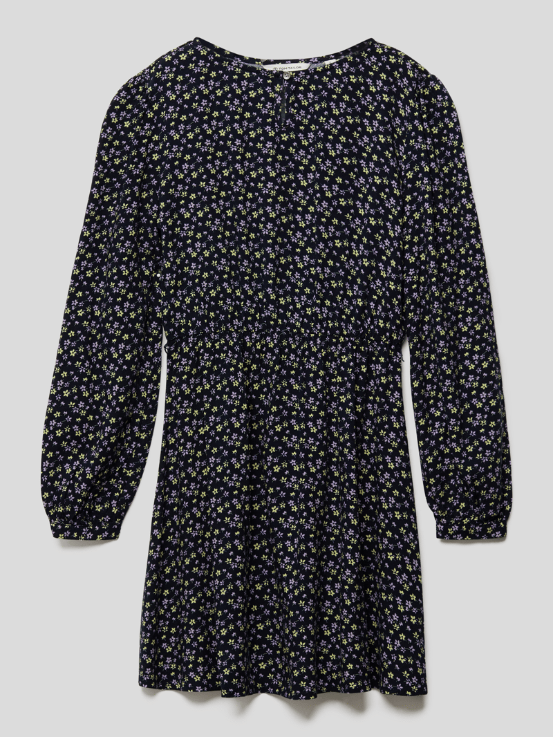 Kleid mit floralem Allover-Muster in marineblau