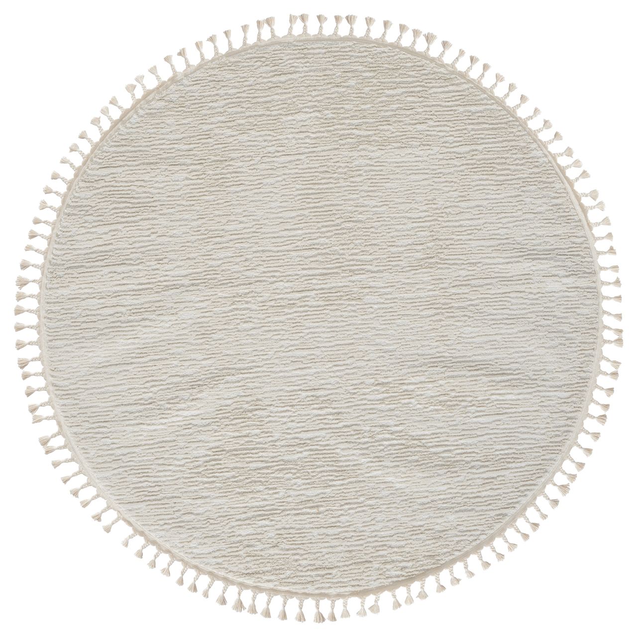 MyFlair Teppich Moroccan Retreat, 190 cm x 190 cm, Farbe weiß, rund, Florhöhe 19mm