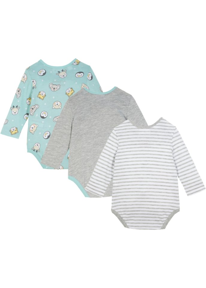 Baby Langarmbody aus Bio-Baumwolle (3er-Pack)