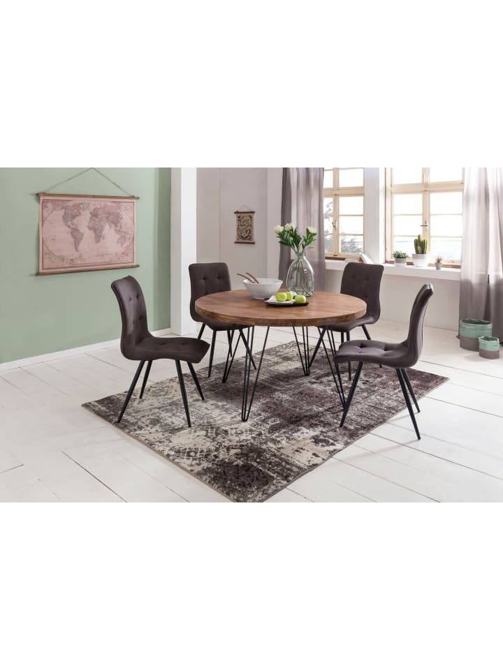 KADIMA DESIGN Design Esszimmertisch BAGLI rund Ø 120 x 78 cm Massiv-Holz günstig kaufen onesize
