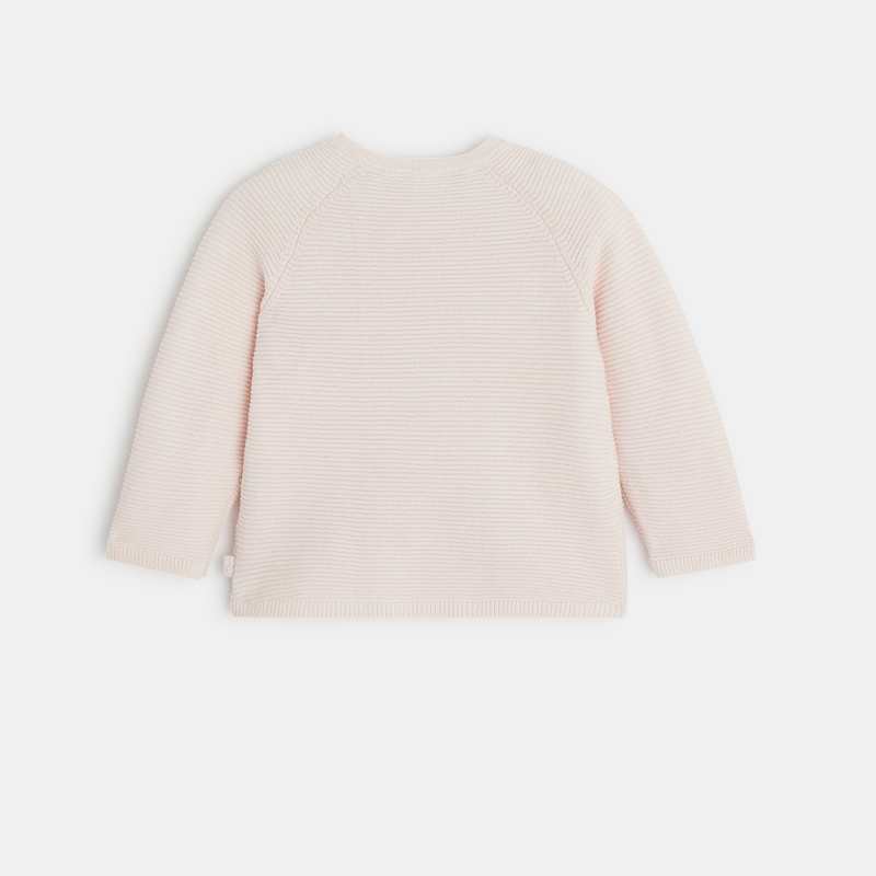 Brassière tricot côtelé coton bio rose naissance