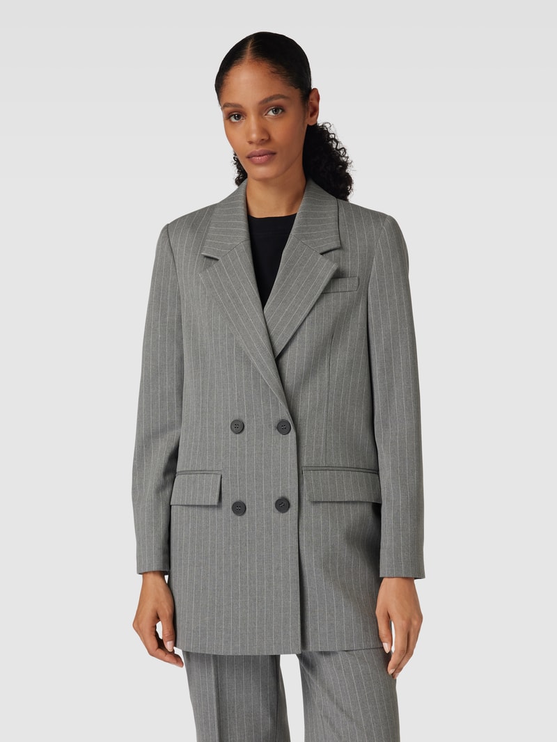 Blazer mit Streifenmuster Modell 'MYLA' in mittelgrau meliert