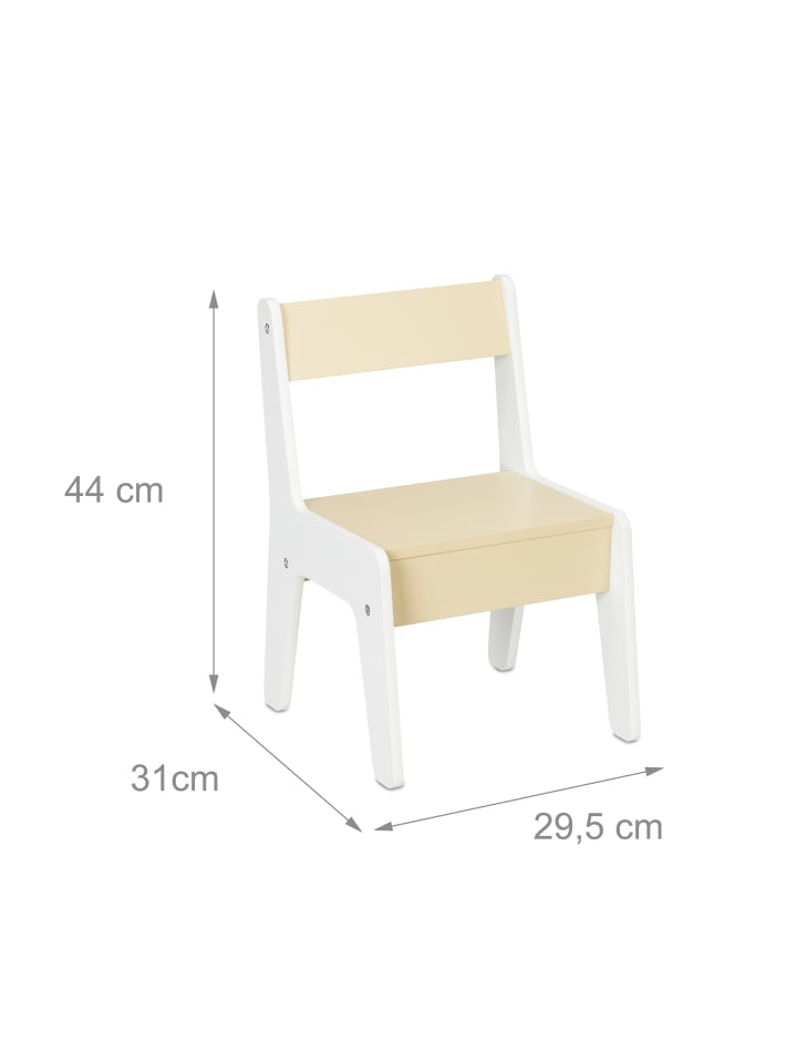 relaxdays 3-tlg. Kindersitzgruppe in Weiß/ Beige günstig kaufen onesize