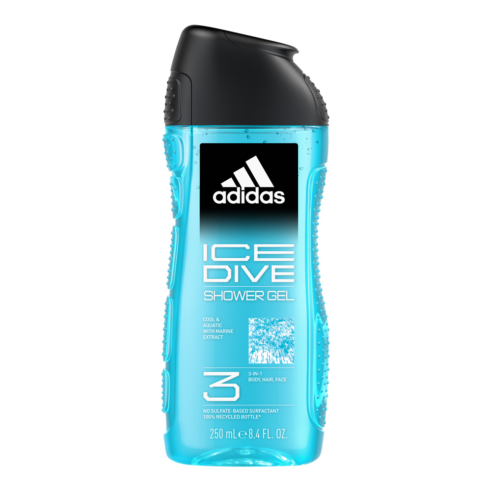 adidas Ice Dive - Parfum frais et aquatique, Vegan et testé dermatologiquement. Gel douche - 250 ML