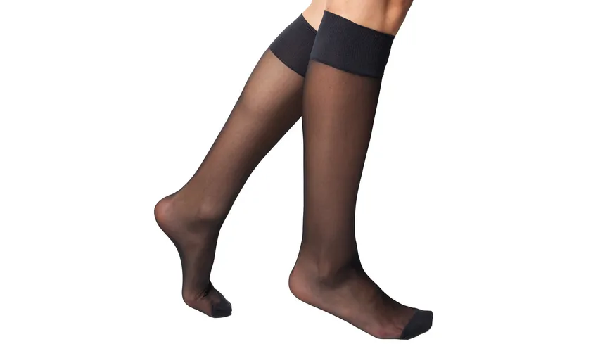 DIM Damen Kniestrümpfe Ultra Resistant 20 DEN 2er Pack noir