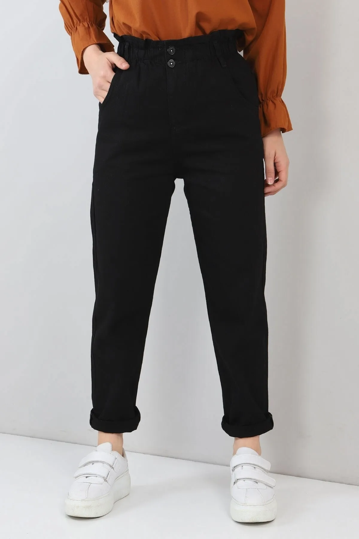 Modamihram  Jeanshose mit elastischem Bund, Schwarz 5021
