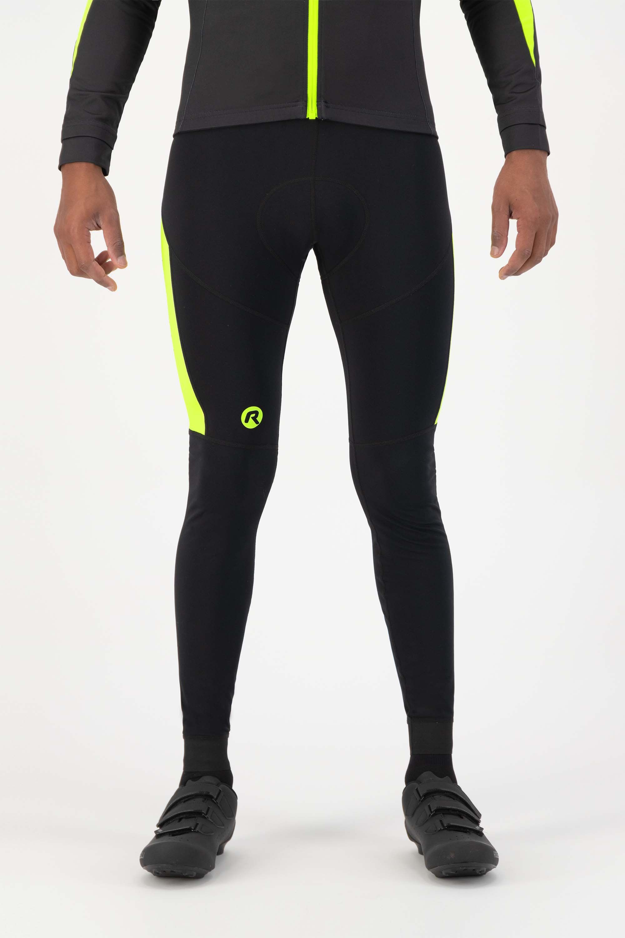 Rogelli Tyro Yellow Black Herren lange Radhose mit Träger