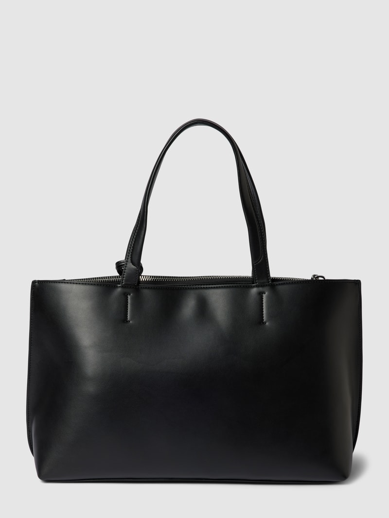 Shopper mit Label-Detail in schwarz