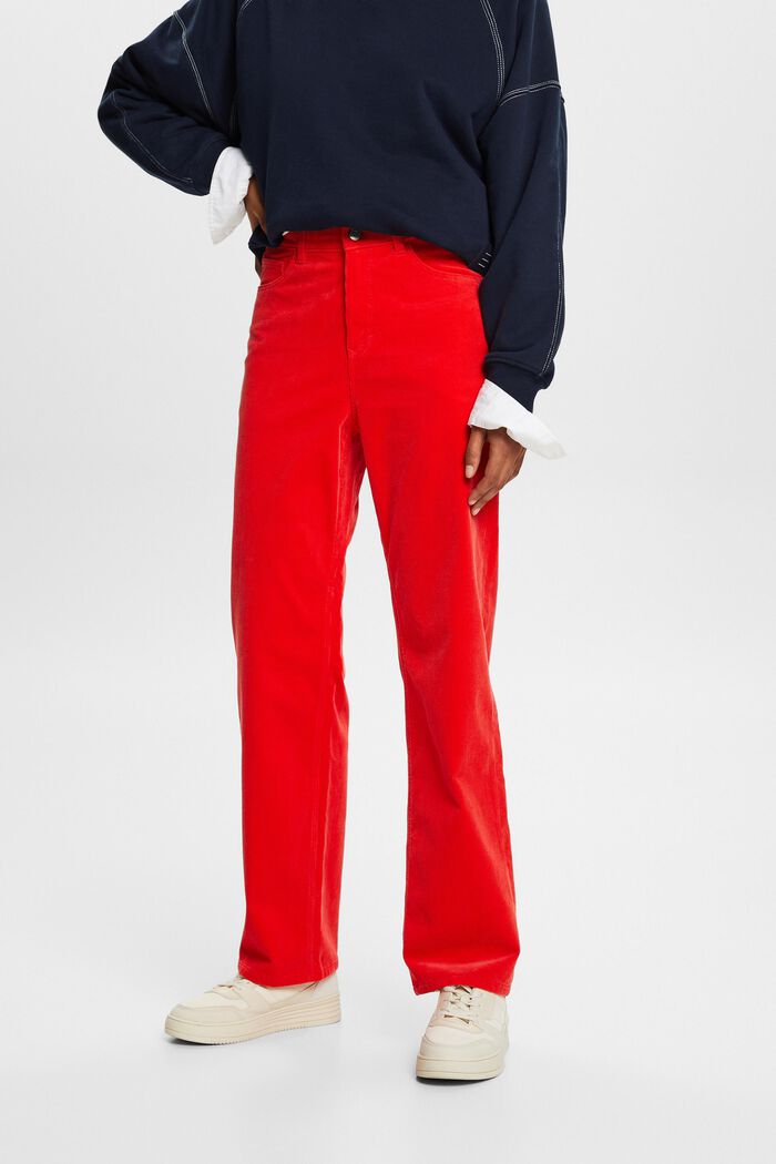 Cordhose mit gerader Passform und hohem Bund