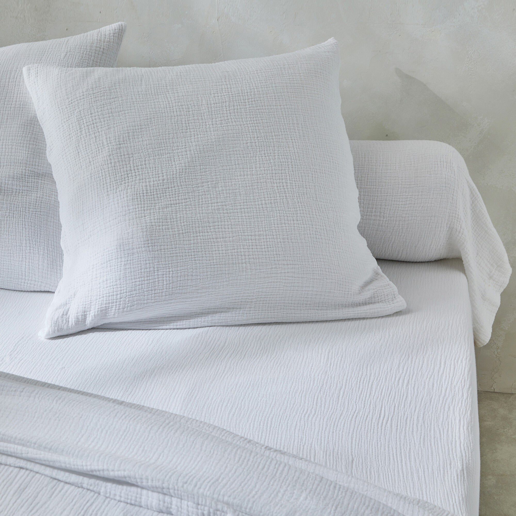Linge de lit uni en triple gaze de coton
