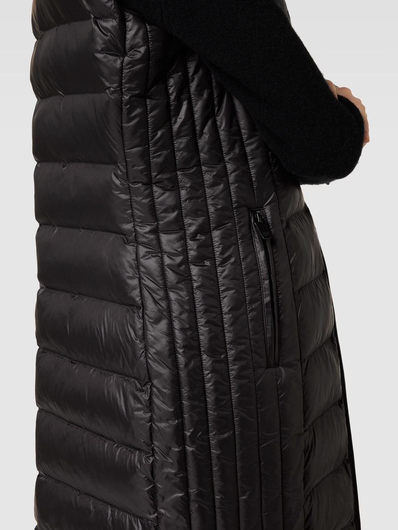 Steppweste mit Label-Detail Modell 'HIGHCLASS' in schwarz