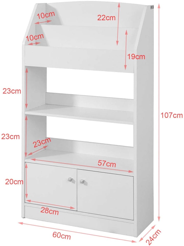 SoBuy Kinderregal in Weiß - (B)60 x (H)107 x (T)24cm günstig kaufen onesize