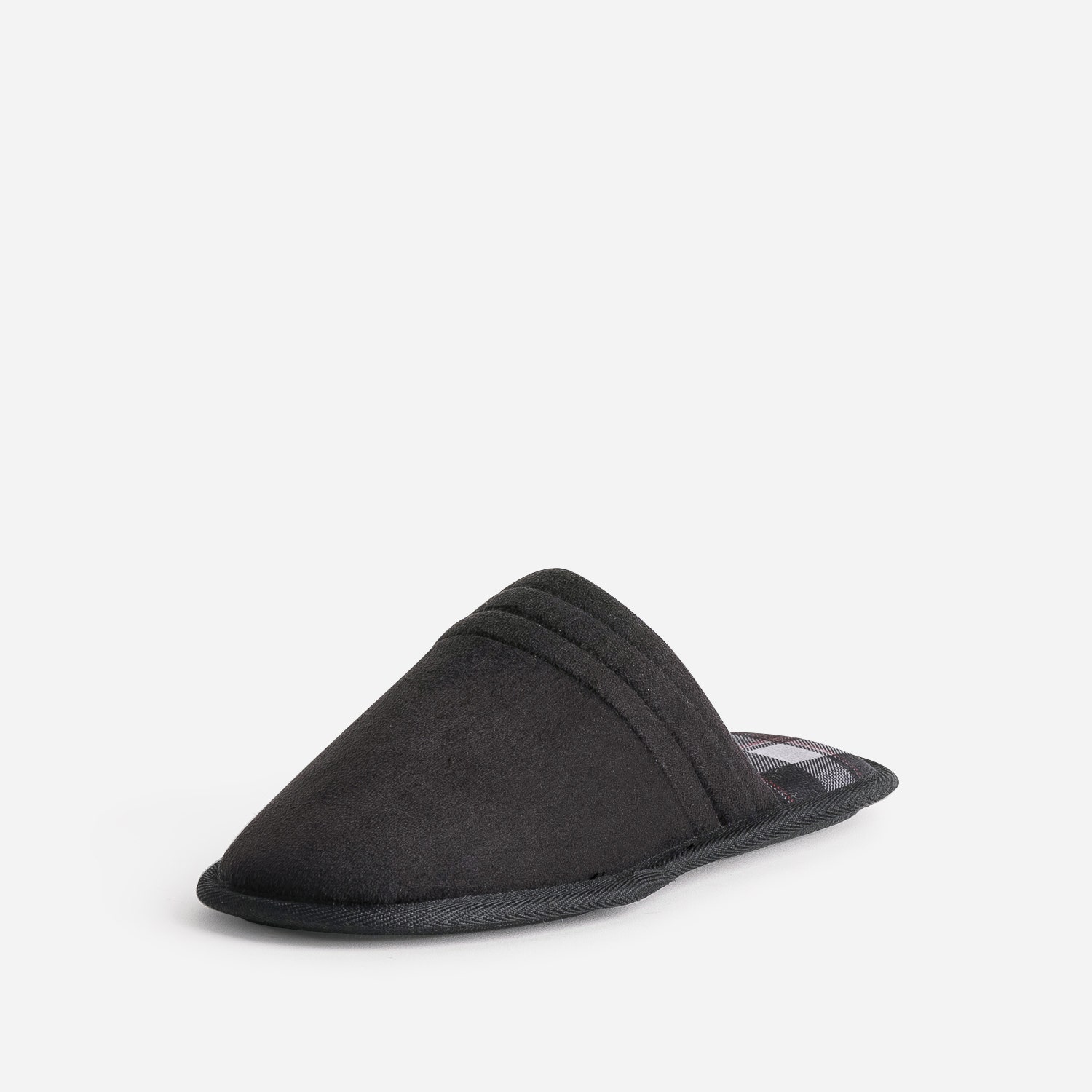 Chausson-mule noire première carreaux