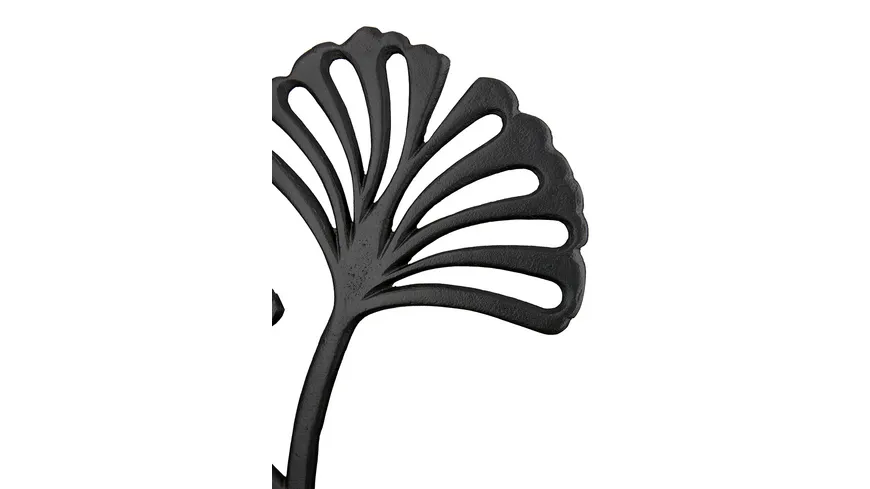 GILDE Standrelief Ginkgo H=17cm Schwarz