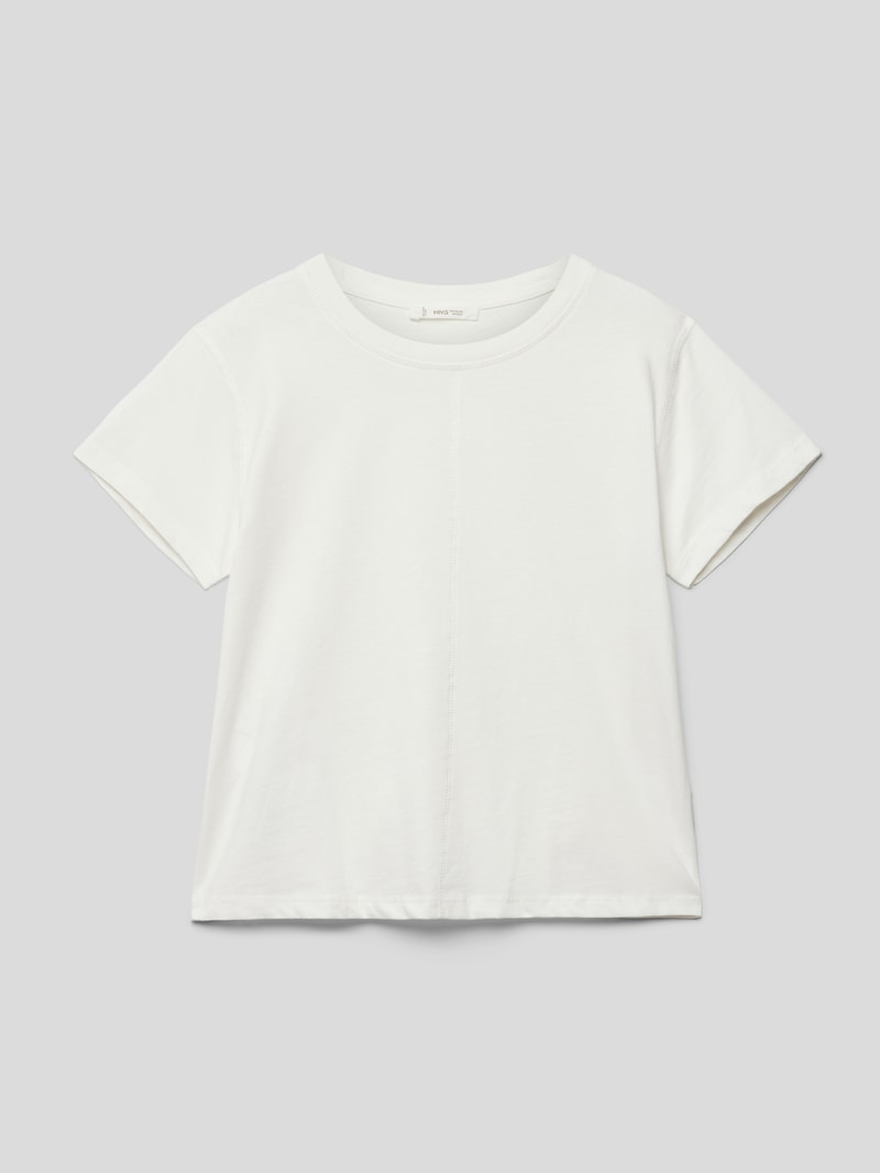 T-Shirt mit Strukturmuster in ecru