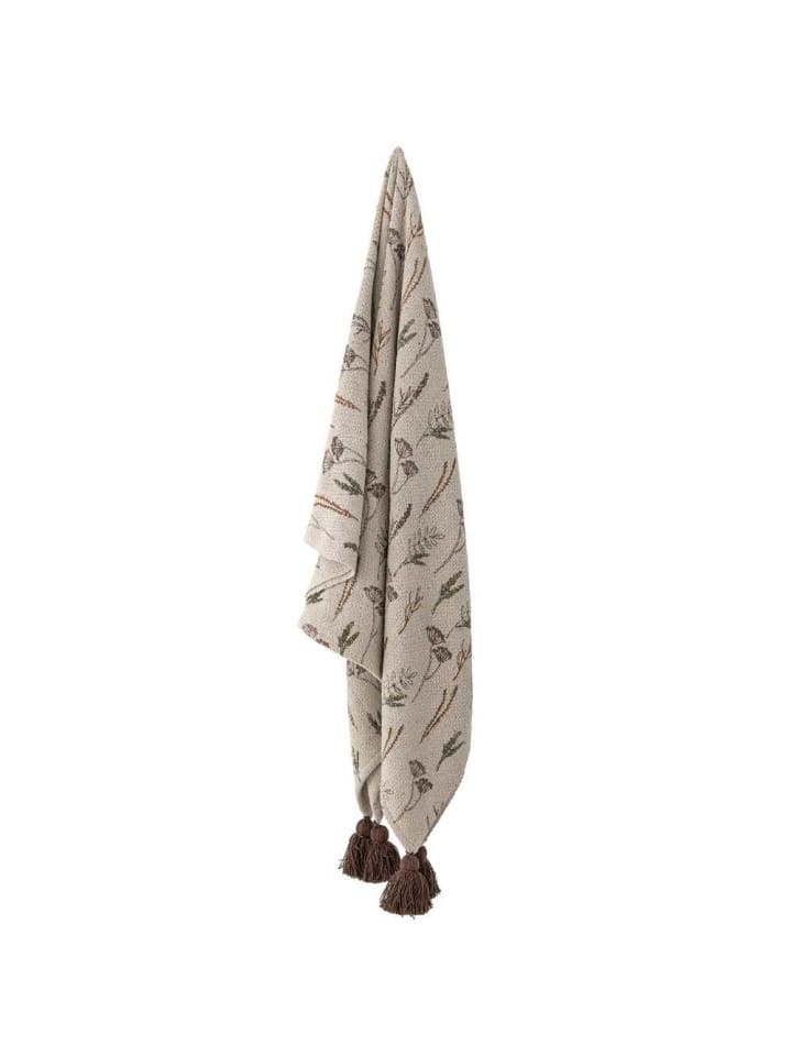 Bloomingville Decke PYLE Natur mit Blumen Motiv 160x130 cm günstig kaufen onesize
